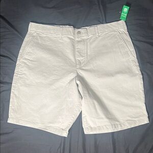 GAP Men's Light Gray Flat Front Shorts Size 36” Waist 10” Shorts NWT